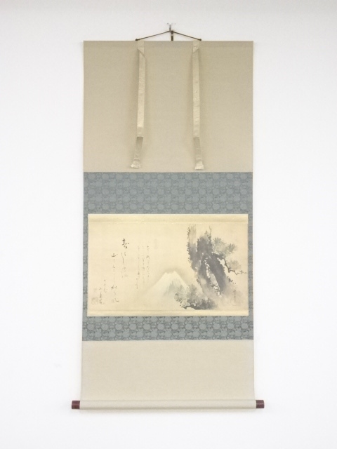 JAPANESE HANGING SCROLL / PRINTED / MT. FUJI / HOKUSAI KATSUSHKA